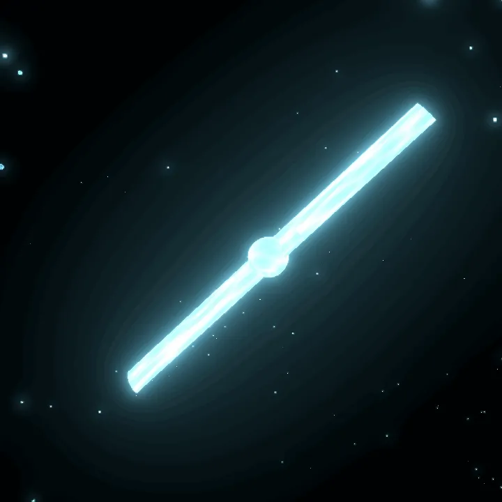 Close-up of a pulsar rendered with real spin data