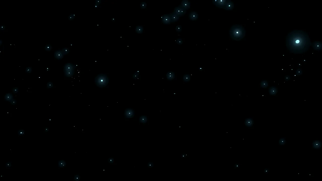 The full pulsar star field, populated with 4,000+ pulsing stars